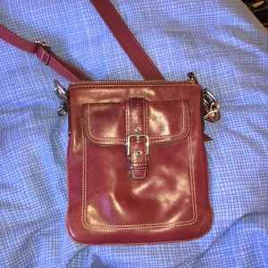 Leather Cross body bag in Plum